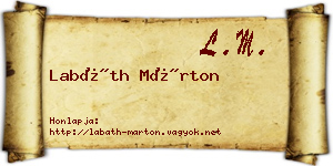 Labáth Márton névjegykártya