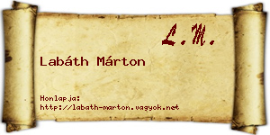 Labáth Márton névjegykártya