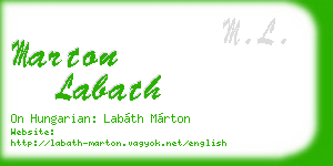 marton labath business card
