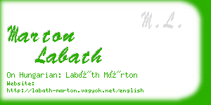 marton labath business card